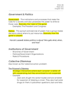 POSC 210 Chapter One Notes
