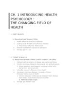 CH. 1 INTRODUCING HEALTH PSYCHOLOGY : THE CHANGING FIELD OF HEALTH