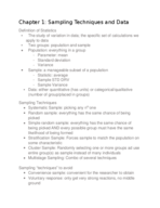 Statistics Notes: Chapters 1 and 2