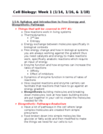 Cell Biology: Week 1 Notes