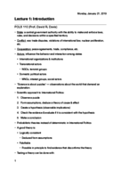 POLS 110: Introduction to International Politics Week 1 Notes