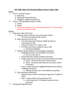 BIO 1500 Exam 1 Study Guide