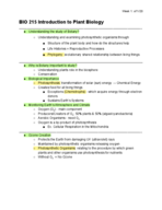 BIO 215 Week 1 Notes
