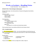 Week 1-2 Notes and Readings