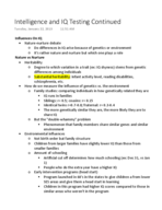PSY202, week 2, intelligence and IQ testing, human development