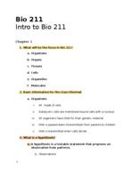 BIOL 211, Week 1 notes