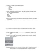 Cell Bio - Study Guide 1