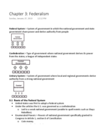 Chapter 3: Federalism Notes