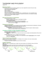 BIO 220 - Lecture 2 Notes - TAXONOMY AND PHYLOGENY