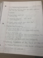 Week 2/3 Notes (1.2 Factoring Polynomials & R.4 Rational Expressions)