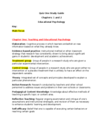 Educational Psychology Quiz One