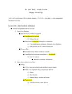 BIL 160 Test 1 Study Guide