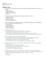 HTH Exam 1 Study Guide
