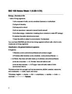 Bio 100, Week 1 Notes