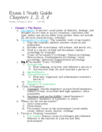 PSYC 3100 Exam 1 Study Guide