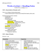 Week 3 Lecture Notes and Readings
