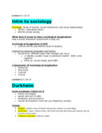 Sociology Lectures 1&2