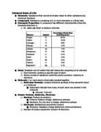 Chemical Basis of Life