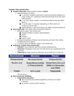 Organic Macromolecules