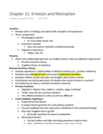 PSY202, Week 11, Emotion and Motivation