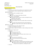 Climate Change Week 4 Lecture Notes