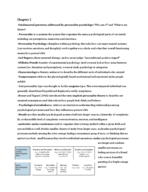 Personality Exam 1 (Chapters 1,2,3) book notes+ lecture notes (12 pages)