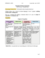 Managing the Business Organization, Week 04 Notes