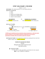 STATISTICS Exam 1 Study Guide Chapter 1-3, 13