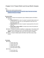 Chapter 5 & 6: Present Worth and Annual Worth Analysis