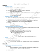 Study Guide for Exam 1