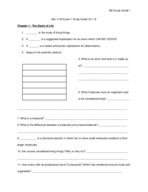 Bio Study Guide ch 1-8 78 questions, 9 pages WITH ANSWER KEY