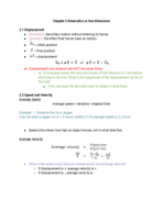 PHYS 100A Chapter 2 - Kinematics in One Dimension
