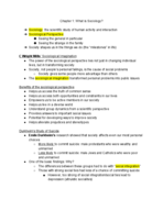 Introduction to Sociology Class Notes: Chapters 1 - 5