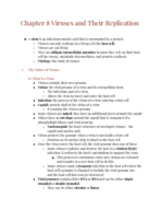 Chapter 8 Viruses and Their Replication Notes - Part 1