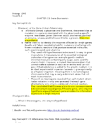 Biology 1240 Lecture: Week 5 and 6