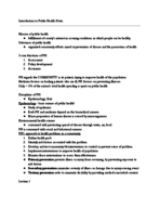Introduction to Public Health 101 Lecture 1 Notes