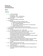 Biology 101 Class Notes - Week 5