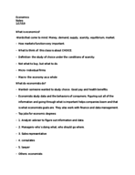 Microeconomics 2610 Study Guide