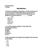 General Chemistry Exam #1 Study Guide