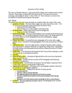 FEA 205 Exam #1 Study Guide