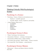 Psych 101 Chapter one notes