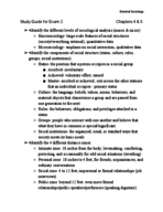 Soc 101 Exam 2 Study Guide