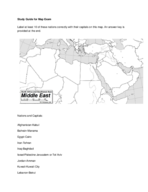 World Civilization Middle East: Map Exam