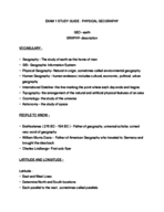 Physical Geography Test 1 STUDY GUIDE