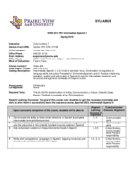 Intermediate Spanish 2013 Syllabus 