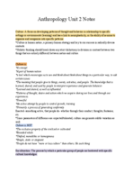 Anthropology Week 2 Unit Notes