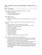 Statistics Exam Revision Guide