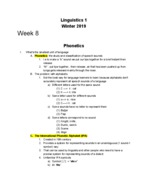 Week 8 Lecture notes