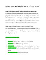 Bugs, Bones and Forensic study guide for test
