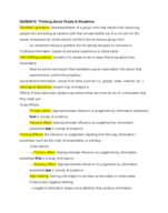 Social Psychology, Week 5 Notes